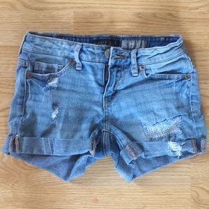 Aeropostale Light Wash Distressed Jean Shorts